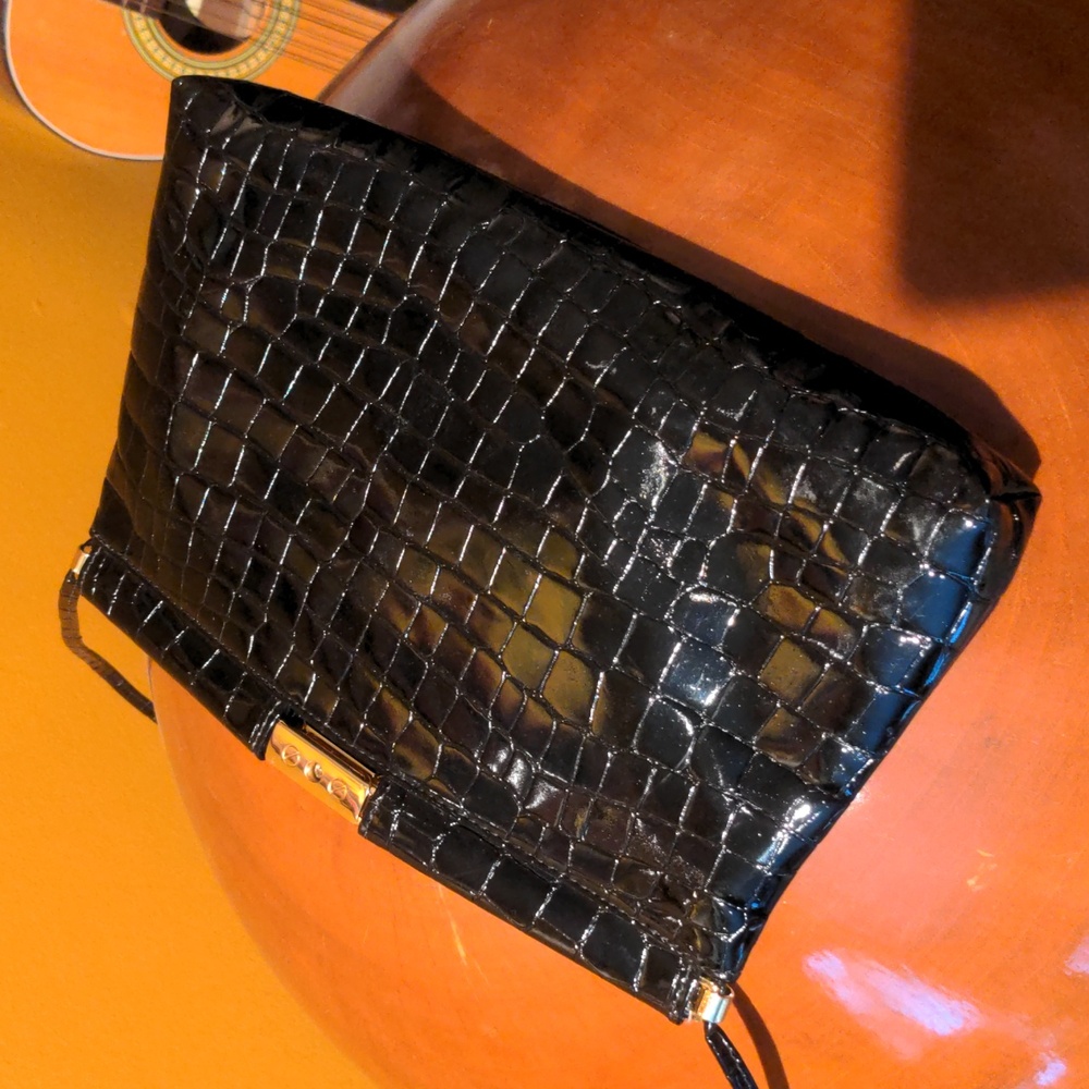 Black Valerie Jean Leather Dressy Bag - Picture 9 of 11